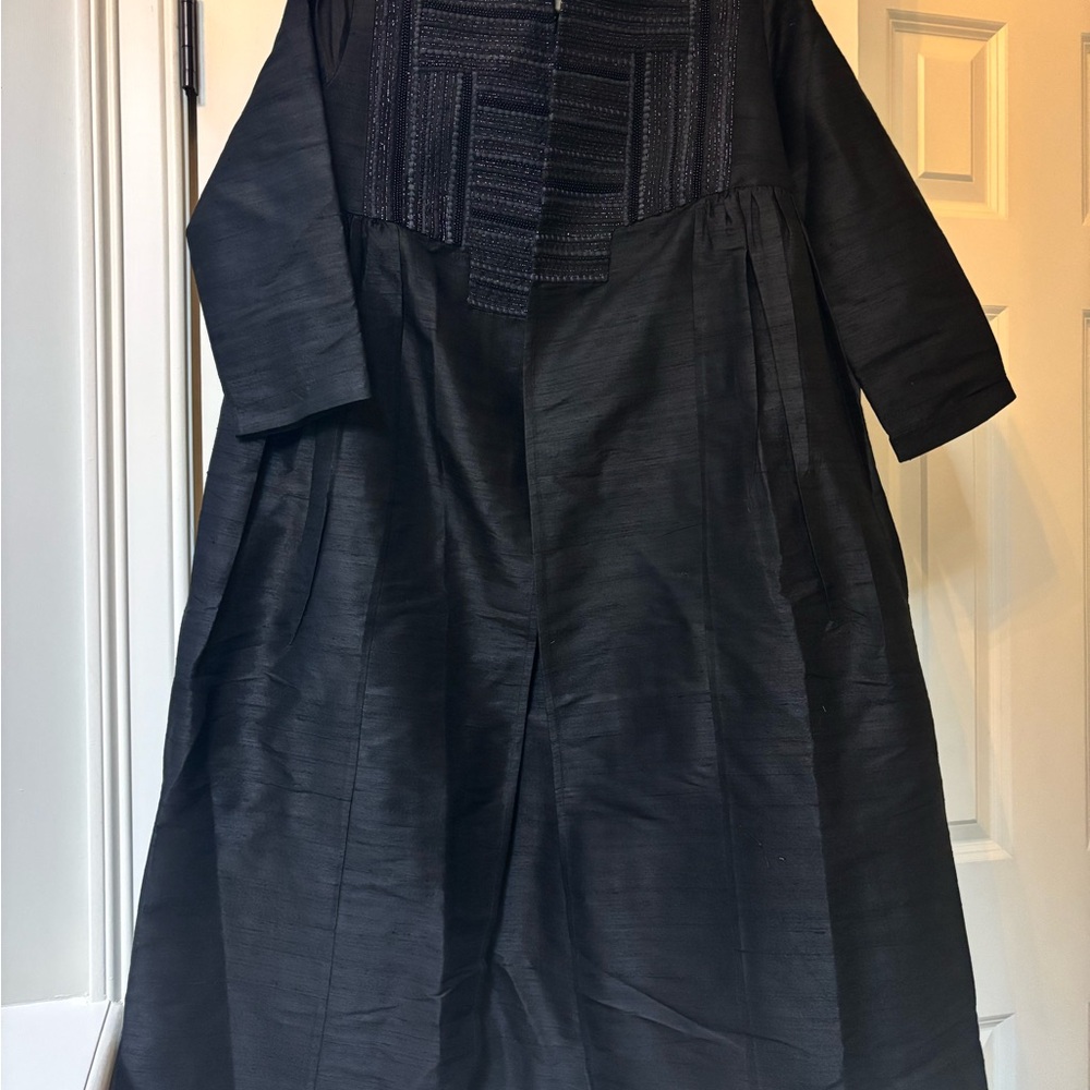 Elegant Black Long Coat, Julia Amory